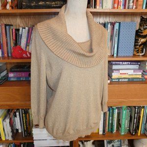GORGEOUS! Michael Kors Gold Cowl Neck Sweater